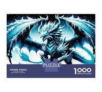 Puzzles pour Adolescents 1000 Pièces Blizzard Dragon Puzzles pour Adultes Jeu De Réflexion Décoration Intérieure Interaction Parent-Enfant 52x38cm/1000pcs