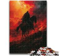 Puzzles pour Adolescents 1000 pièces Blood Red Knight, Puzzle Adulte, Staycation Kill Time avec pièces entièrement emboîtables de Formes aléatoires (75x50cm)