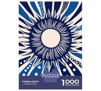 Puzzles pour Adolescents 1000 Pièces Blue Abstract Sun Puzzle pour Adultes Jouets Anti-Stress Difficile Offre Spéciale comme Cadeaux pour Toute La Famille 52x38cm/1000pcs