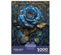 Puzzles pour Adolescents 1000 Pièces Blue Gothic Rose Puzzle pour Adolescents Course De Vitesse Manuelle Difficile Et Stimulant Jeu Amusant Et Stimulant pour Toute La Famille 38x26cm/1000pcs