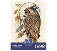 Puzzles pour Adolescents 1000 Pièces Boho Dream Catcher Owl Puzzle Jeux De Famille Course De Vitesse Manuelle Cadeaux De Noël Et d'anniversaire 52x38cm/1000pcs