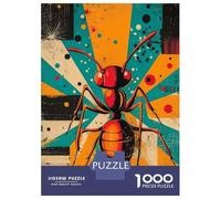 Puzzles pour Adolescents 1000 Pièces Bold Geometric Ant Print Unique Insect Art for Modern Homes Ant Illustration Puzzles pour Adultes, Jouets Anti-Stress, Décoration Murale, Cadeaux d'anniversaire