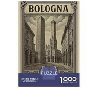 Puzzles pour Adolescents 1000 Pièces Bologna, Italy Vintage Travel Puzzles pour Adolescents - Défi Difficile - Entraînez Votre Cerveau Et Vos Mains - Casse-tête - Jeux en Famille 70x50cm/1000pcs