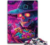 Puzzles pour Adolescents 1000 pièces Bonbons Crâne Adulte Puzzle, Décoration Murale Artistique et idée Cadeau d'anniversaire pour Amis, Bureau à Domicile (50x75cm)