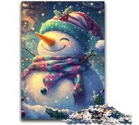 Puzzles pour Adolescents 1000 pièces Bonhomme de Neige de Noël Jeu Stimulant et Jeu éducatif en Famille pour Anniversaire, Noël 50x75cm