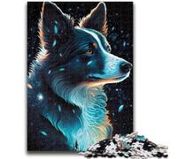 Puzzles pour Adolescents 1000 pièces Border Collie Chien Jouet éducatif Anti-Stress Interaction Parent-Enfant pour et 14 Ans 26x38cm