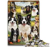 Puzzles pour Adolescents 1000 pièces Border Collie Collage pour et à partir de 14 Ans Jouets de Jeu Car C'est idéal comme Cadeau pour Toute la Famille 50x75cm
