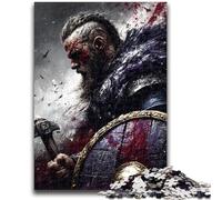 Puzzles pour Adolescents 1000 pièces Bouclier de Chevalier Viking Puzzles pour Adultes, Jeux éducatifs Décoration d'intérieur Cadeau d'anniversaire, Cadeaux, Art Mural (38x26cm)