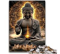 Puzzles pour Adolescents 1000 pièces Bouddha doré Jouets éducatifs Décoration intérieure Unique et Cadeaux pour Les 14 Ans et Plus 38x26cm