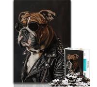 Puzzles pour Adolescents 1000 pièces Bouledogue en Manteau 1000 pièces pour Adultes est idéal comme Cadeau pour Toute la Famille Convient pour Et 14 38x26cm