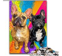 Puzzles pour Adolescents, 1000 pièces, Bouledogue français coloré, activité familiale, décoration d'intérieur Unique et Cadeaux pour Les 14 Ans et Plus (Taille 50x75cm)