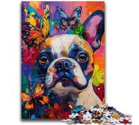 Puzzles pour Adolescents 1000 pièces Bouledogue français Graffiti, Aidez Le Cerveau à exercer des Jouets addictifs pour cultiver la Patience et améliorer la mémoire 50x75cm