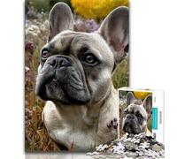 Puzzles pour Adolescents 1000 pièces Bouledogue français, Jouets éducatifs et éducatifs pour la Famille, adaptés à la décoration de Bureau (38x26cm)