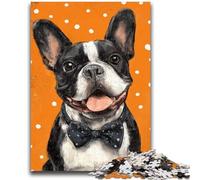 Puzzles pour Adolescents 1000 pièces Bouledogue Portant Un nœud Papillon Jeux de détente Jeu éducatif pour Anniversaire, Noël à partir de 14 Ans 50x75cm