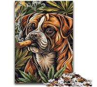 Puzzles pour Adolescents 1000 pièces Boxer Dog Smoking Stress Relief Difficult Challenge Unique Home Decor & Gifts 50x75cm
