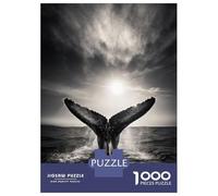 Puzzles pour Adolescents 1000 Pièces Breaching Whale Puzzle pour Adultes Jouets Anti-Stress Décoration Murale Cadeaux Uniques d'anniversaire Et De Noël 38x26cm/1000pcs
