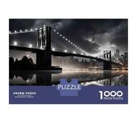 Puzzles pour Adolescents 1000 Pièces Brooklyn Bridge Night View Puzzle pour Adultes Jeux Relaxants Une Œuvre d'art Cadeaux De Noël Et d'anniversaire 70x50cm/1000pcs