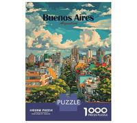 Puzzles pour Adolescents 1000 Pièces Buenos Aires Argentina Cityscape Illustration Puzzles pour Adultes Jeux Amusants pour S'amuser en Famille Idéal comme Cadeau 70x50cm/1000pcs