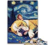 Puzzles pour Adolescents 1000 pièces Bulldog Night Sky pour Les 14 Ans et Plus Beau Jeu de Conception Beau Jeu de Conception Superbe Cadeau 50x75cm