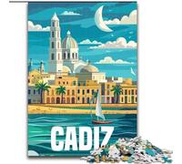 Puzzles pour Adolescents 1000 pièces Cadix Espagne Voyage, Apprentissage éducatif est idéal comme Cadeau pour Toute la Famille 38x26cm