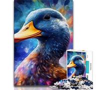 Puzzles pour Adolescents 1000 pièces Canards colorés, Jouets de Divertissement Familial avec Affiche et fiche de Questions-réponses (75x50cm)