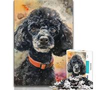 Puzzles pour Adolescents 1000 pièces Caniche Aquarelle, Jeux éducatifs, décoration de la Maison, Jeu éducatif pour Anniversaire, Noël (38x26cm)