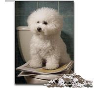 Puzzles pour Adolescents, 1000 pièces, Caniche aux Toilettes, activité familiale, décoration intérieure Unique et Cadeaux pour Les 14 Ans et Plus (Taille 50x75cm)