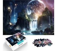 Puzzles pour Adolescents 1000 pièces Cascade Magique Réduction du Stress intéressante Liste de souhaits avec Le Père Noël 75x50cm