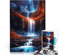 Puzzles pour Adolescents 1000 pièces Cascade majestueuse Jouets de Jeu pour Cadeau Familial Cadeaux pour Les Amis et la Famille 38x26cm