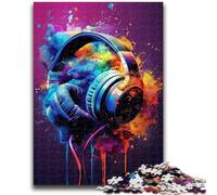 Puzzles pour Adolescents 1000 pièces Casques d'écoute colorés et Modernes, Jeux éducatifs, décoration d'intérieur, Cadeau d'anniversaire, Art Mural (38x26cm)