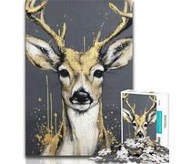 Puzzles pour Adolescents 1000 pièces Cerf doré Puzzles pour Adolescents, activités familiales Amusantes à la Maison, Cadeaux d'anniversaire, Cadeaux de Voyage (Taille 75x50cm)