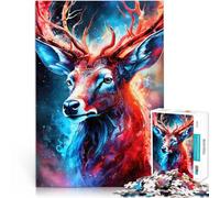 Puzzles pour Adolescents 1000 pièces Cerf Mystique au néon Jeu Familial Anti-Stress Défi Difficile Super Cadeau 38x26cm