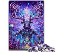 Puzzles pour Adolescents 1000 pièces Cerf psychédélique Convient aux Personnes de 14 Ans et Plus Jeu éducatif Jouet de défi Cadeau pour Les Anniversaires 26x38cm