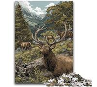 Puzzles pour Adolescents 1000 pièces Cerf Sauvage Jeu Stimulant et Jeu Familial Cadeaux du Père Noël Secret 26x38cm