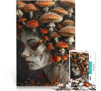 Puzzles pour Adolescents 1000 pièces Champignons Femme Squelette Loisirs en Famille Car C'est Un pour Toute la Famille 75x50cm