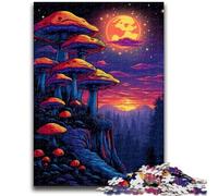 Puzzles pour Adolescents 1000 pièces Champignons psychédéliques Jeu Familial Soulagement du Stress Défi Difficile Cadeaux du Père Noël Secret 50x75cm