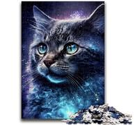 Puzzles pour Adolescents 1000 pièces Chat de la nébuleuse Cosmique Jeu Stimulant et Jeu Familial Cadeaux du Père Noël Secret 26x38cm