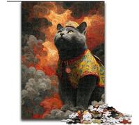Puzzles pour Adolescents 1000 pièces, Chat du Nouvel an Chinois, pour stimuler Le Cerveau, Jouets addictifs pour cultiver la Patience et améliorer la mémoire (Taille 50x75cm)