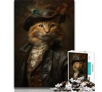 Puzzles pour Adolescents 1000 pièces Chat d'une Famille aristocratique, Anti-Stress Staycation Kill Time Wishlist avec Le Père Noël (75x50cm)