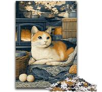 Puzzles pour Adolescents 1000 pièces Chat endormi Convient aux Personnes de 14 Ans et Plus Jeu éducatif Défi Jouet Cadeau pour Les Anniversaires 50x75cm