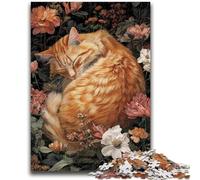 Puzzles pour Adolescents 1000 pièces Chat endormi Un Jeu éducatif Amusant et Humoristique pour Un Anniversaire 50x75cm