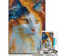 Puzzles pour Adolescents 1000 pièces Chat Fantastique, Jeu Stimulant et Jeu Familial avec des pièces entièrement emboîtables de Formes aléatoires (38x26cm)