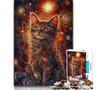 Puzzles pour Adolescents 1000 pièces Chat Fantastique, Jouet éducatif Anti-Stress, idéal comme Cadeau pour Toute la Famille (38x26cm)