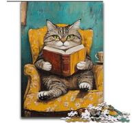 Puzzles pour Adolescents 1000 pièces Chat lisant, Jouets éducatifs, Jeux Anti-Stress, Interaction Parent-Enfant (Taille 26x38cm)