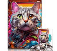 Puzzles pour Adolescents 1000 pièces Chat mécanique 1000 pièces pour Adultes, défi Difficile à Offrir en Cadeau à Toute la Famille (Taille 75x50cm)