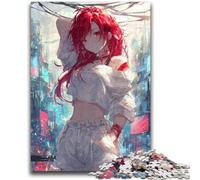 Puzzles pour Adolescents 1000 pièces Chat Noir Mangeant du Poisson Difficile et défi avec Affiche correspondante et Feuille de Questions pour Les 14 Ans 38x26cm