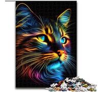 Puzzles pour Adolescents 1000 pièces Chat Pop Art Visage Animal, Convient aux Personnes de 14 Ans et Plus Jeux éducatifs Cadeaux Secret Santa (Taille 50x75cm)