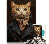 Puzzles pour Adolescents 1000 pièces Chat Portant Un Foulard 1000 pièces pour Adultes, idéal comme Cadeau pour Toute la Famille à partir de 14 Ans (Taille 75x50cm)