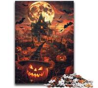 Puzzles pour Adolescents 1000 pièces Château d'halloween Jeu éducatif Défi Jouet Décoration Murale Cadeaux d'anniversaire et de Noël Uniques 50x75cm