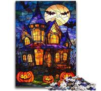 Puzzles pour Adolescents 1000 pièces Château d'halloween Jeu éducatif Familial Offrez des Cadeaux pour Toute la Famille à partir de 14 Ans 26x38cm